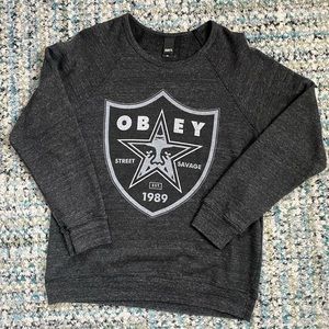 LAS VEGAS RAIDERS x OBEY Nation 2 Street Savage Men's Crewneck Sweatshirt